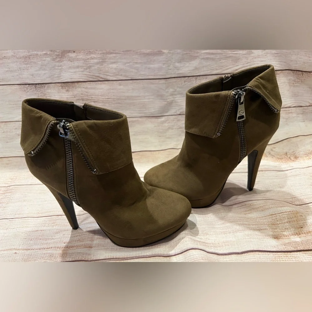 GBG Los Angeles Womens Docker Faux Suede Ankle Boots Green 8.5